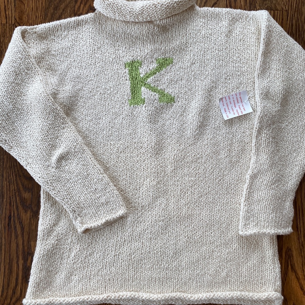 Boutique Handknit Initial K Sweater